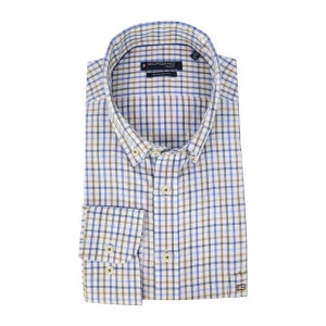 Giordano Soft Flanel Overhemd | Blauw Geruit