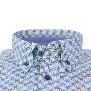 Giordano Stretch Shirt | Groen Blauw Print