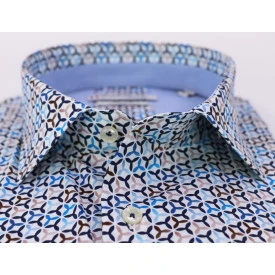 Giordano Stretch Shirt | Aqua Blauw Print