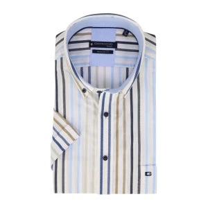 Giordano Overhemd Korte Mouw | Jeans Blauw Gestreept
