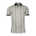 Giordano Polo | Khaki Bladeren Print | www.pietkoopmans.nl