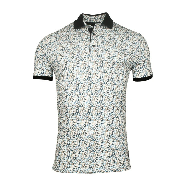 Giordano Polo | Indigo Olijf Print | www.pietkoopmans.nl