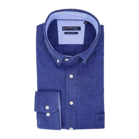 Giordano Linnen Shirt | Blauw