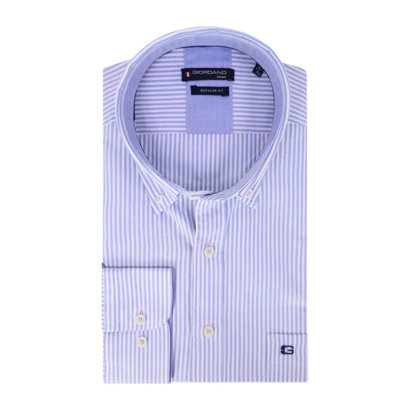 Giordano Overhemd | Wit Blauw Gestreept | www.pietkoopmans.nl