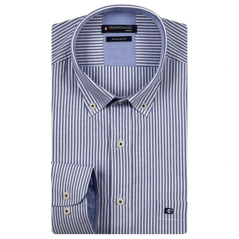 Giordano Overhemd | Blauw Gestreept | www.pietkoopmans.nl