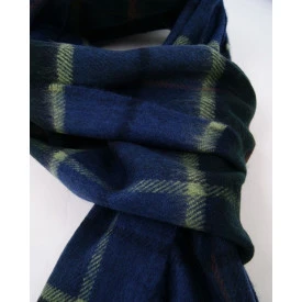 John Hanly Shawl Merino | Groen Raf Geblokt