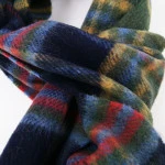 John Hanly Shawl Wol Geweven | Geel Navy Geruit | www.pietkoopmans.nl