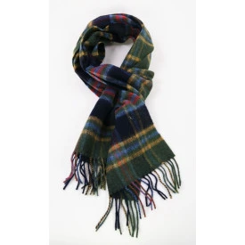 John Hanly Shawl Wol Geweven | Geel Navy Geruit