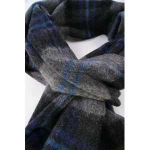 John Hanly Shawl Wol Geweven | Grijs Antra Geruit