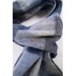 John Hanly Shawl Wol Geweven | Lichtblauw Blauw Geruit | www.pietkoopmans.nl