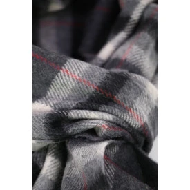 John Hanly Sjaal Merino | Grijs Rood Geruit