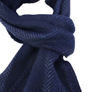 John Hanly Shawl | Marine Blauw Visgraat 