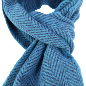 John Hanly Shawl | Aqua Aubergine Visgraat 