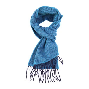 John Hanly Shawl | Aqua Aubergine Visgraat 