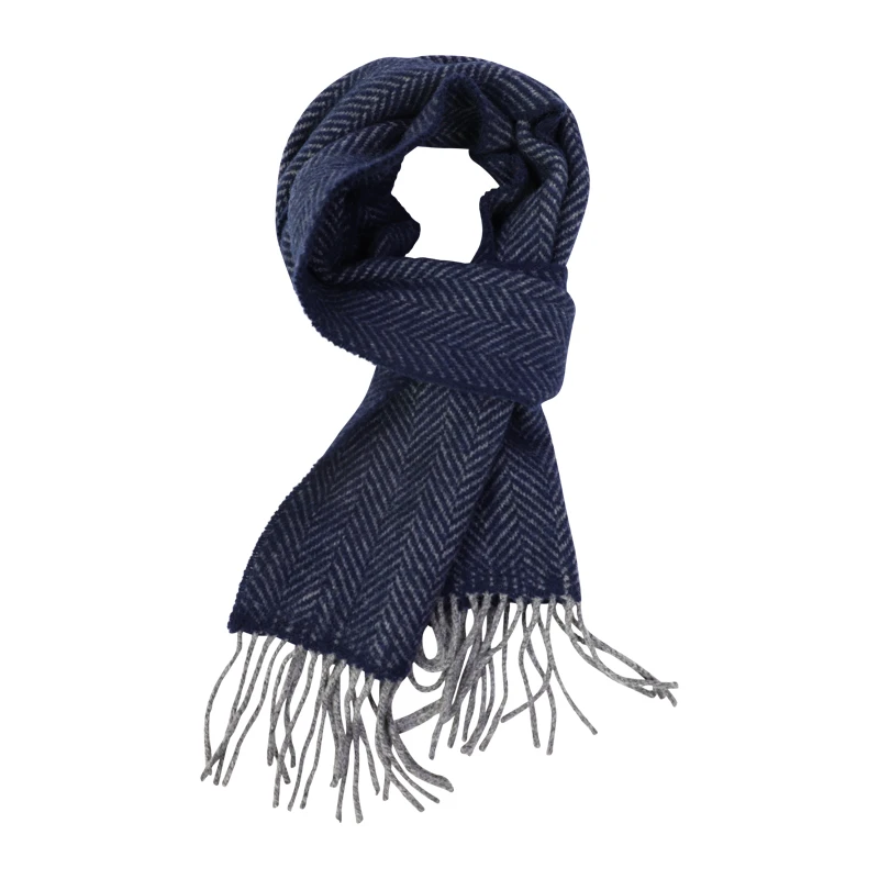 John Hanly Shawl | Marine Grijs Visgraat | www.pietkoopmans.nl
