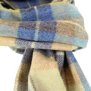 John Hanly Shawl Wol Geweven | Zacht Geel Raf Geruit