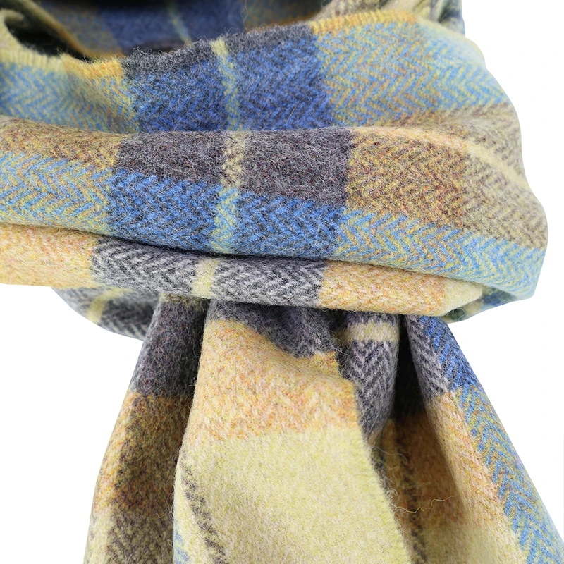 John Hanly Shawl Wol Geweven | Zacht Geel Raf Geruit | www.pietkoopmans.nl