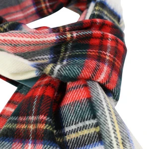 John Hanly Shawl Merino | Créme Rood Geruit