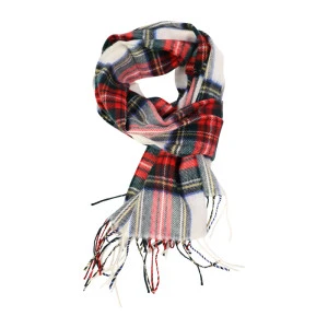 John Hanly Shawl Merino | Créme Rood Geruit