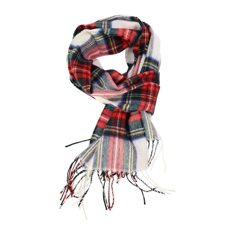 John Hanly Shawl Merino | Créme Rood Geruit | www.pietkoopmans.nl