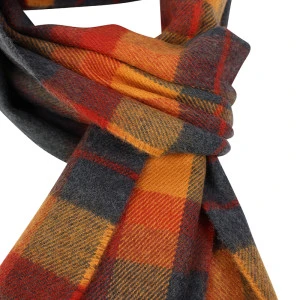 John Hanly Shawl Merino | Antra Oranje Geruit
