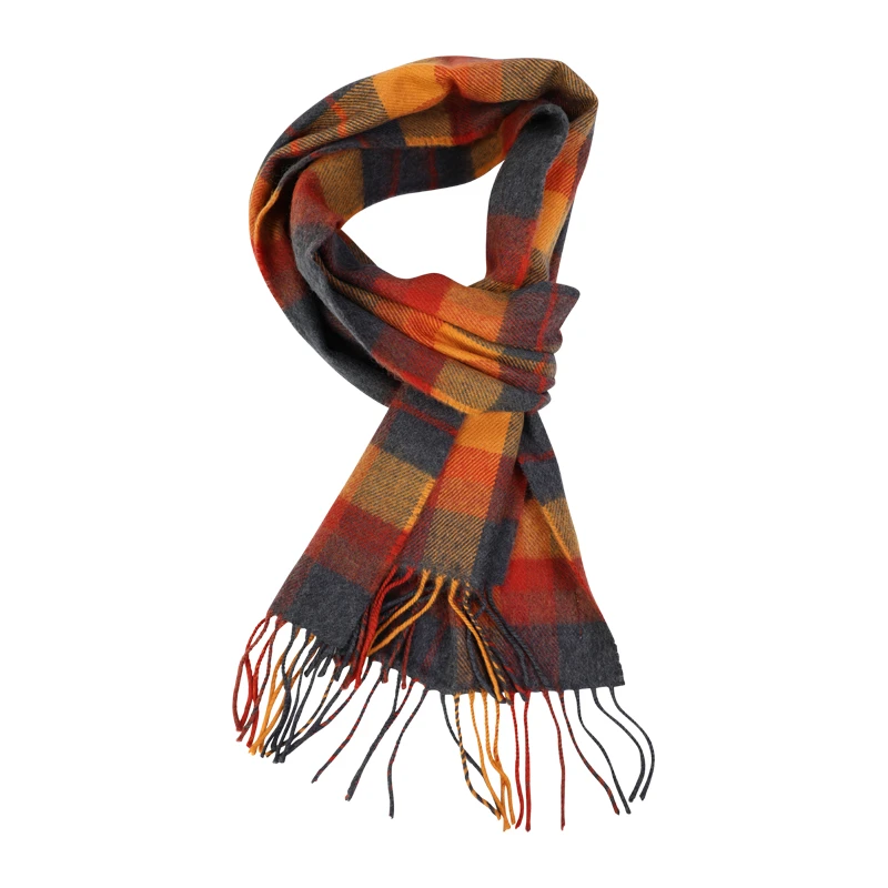 John Hanly Shawl Merino | Antra Oranje Geruit | www.pietkoopmans.nl