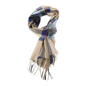 Dante Kasjmier Sjaal | Beige Jade Geblokt