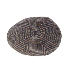 Lierys Flatcap | Bordeaux Camel Geruit