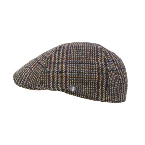 Lierys Flatcap | Bordeaux Camel Geruit