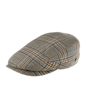 Lierys Zomer Flatcap | Camel Blauw Geruit