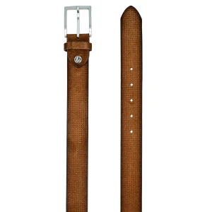 Lindenmann Suede Riem | Cognac