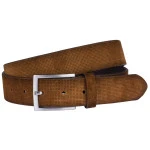 Lindenmann Suede Riem | Cognac | www.pietkoopmans.nl