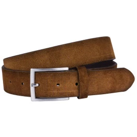 Lindenmann Suede Riem | Cognac