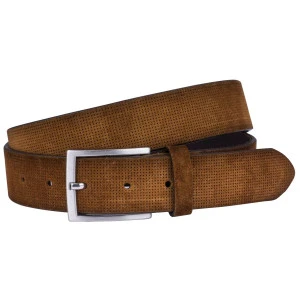 Lindenmann Suede Riem | Cognac