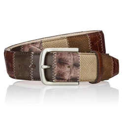 Lindenmann Lederen Patchwork Riem | Bruin