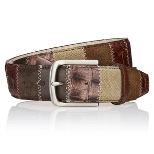 Lindenmann Lederen Patchwork Riem | Bruin
