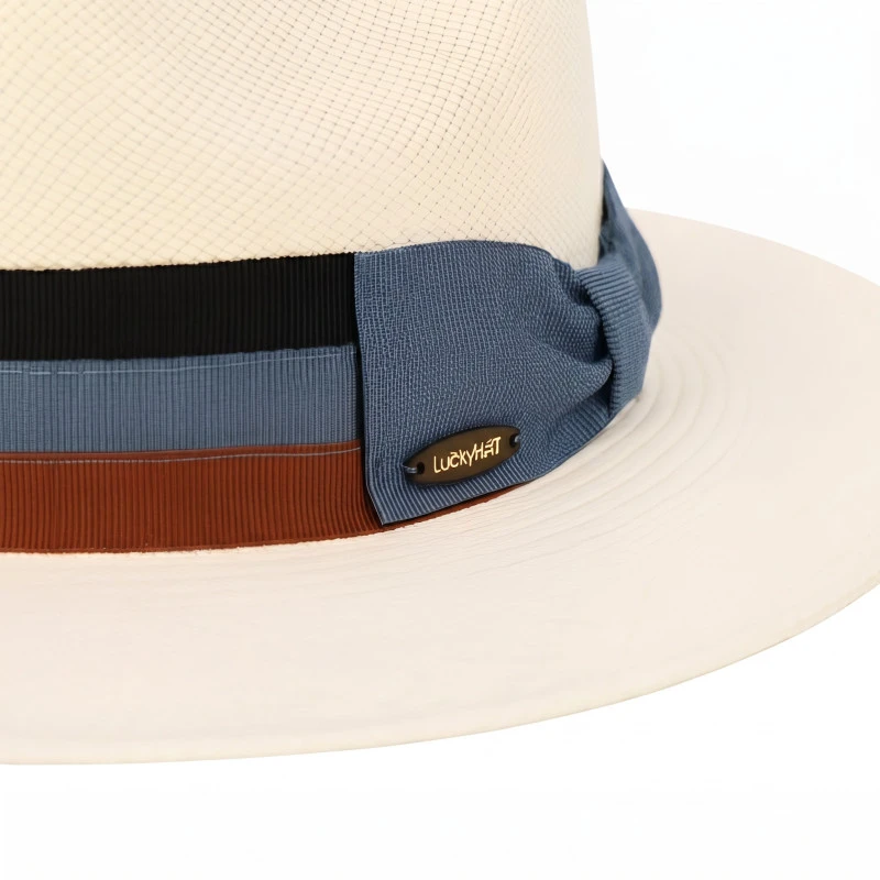 LuckyHat Panama Hoed | Zwart Raf Cognac | www.pietkoopmans.nl