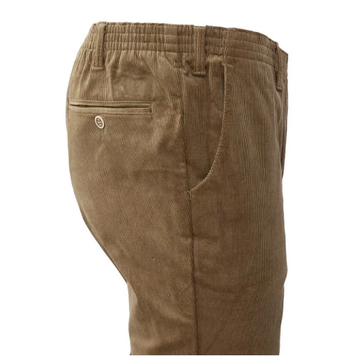 Piet Elastische Taille Ribbroek | Katoen Camel | www.pietkoopmans.nl