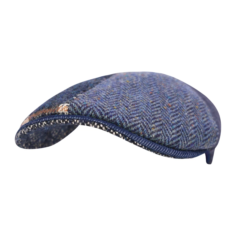 Marone Flatcap Detroit Tweed | Marine | www.pietkoopmans.nl