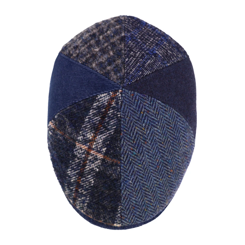 Marone Flatcap Detroit Tweed | Marine | www.pietkoopmans.nl