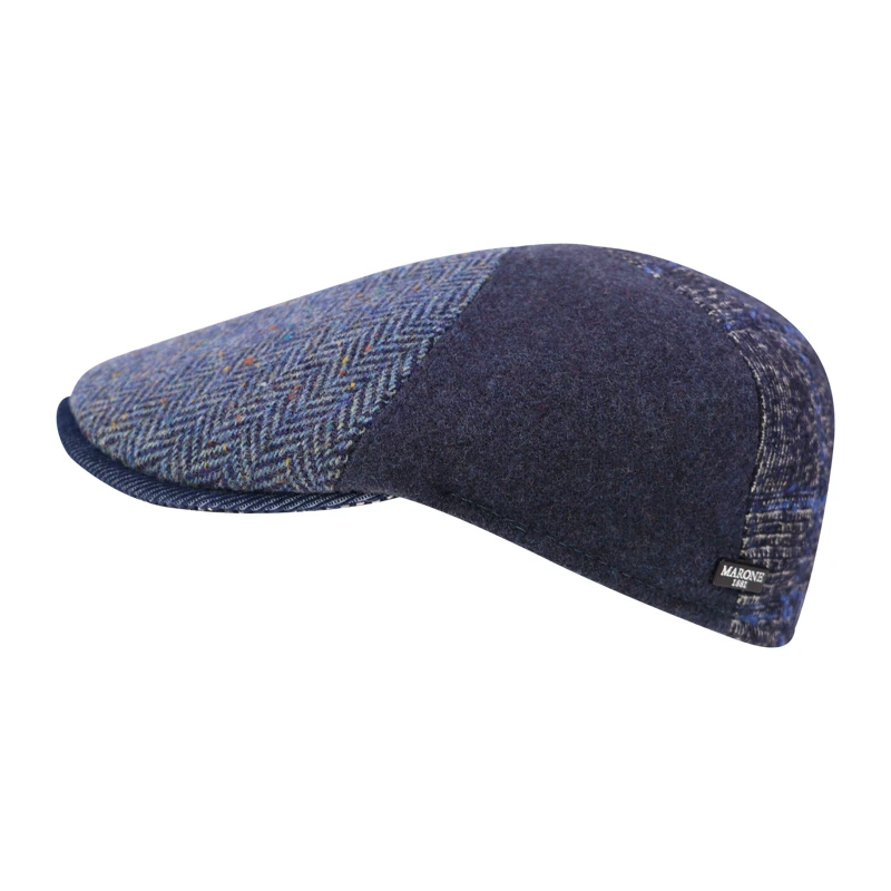 Marone Flatcap Detroit Tweed | Marine | www.pietkoopmans.nl