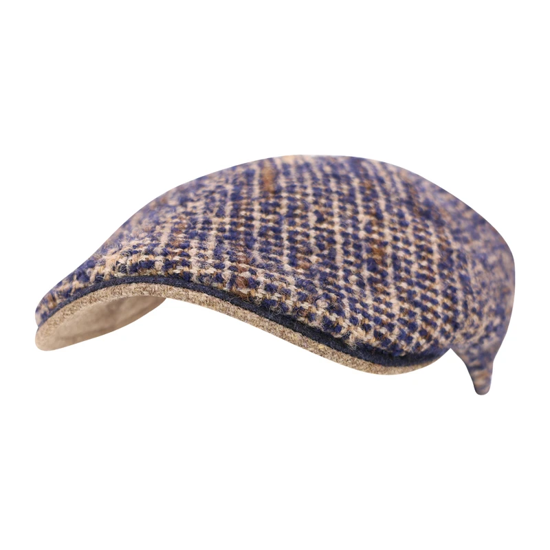 Marone Flatcap Detroit Tweed | Marine | www.pietkoopmans.nl