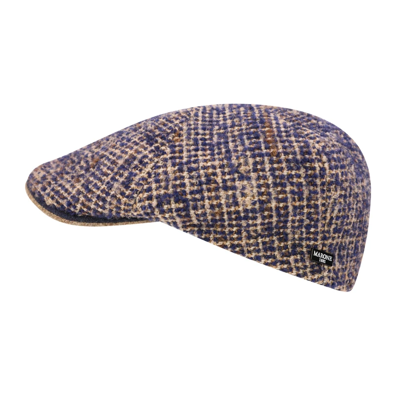 Marone Flatcap Detroit Tweed | Marine | www.pietkoopmans.nl