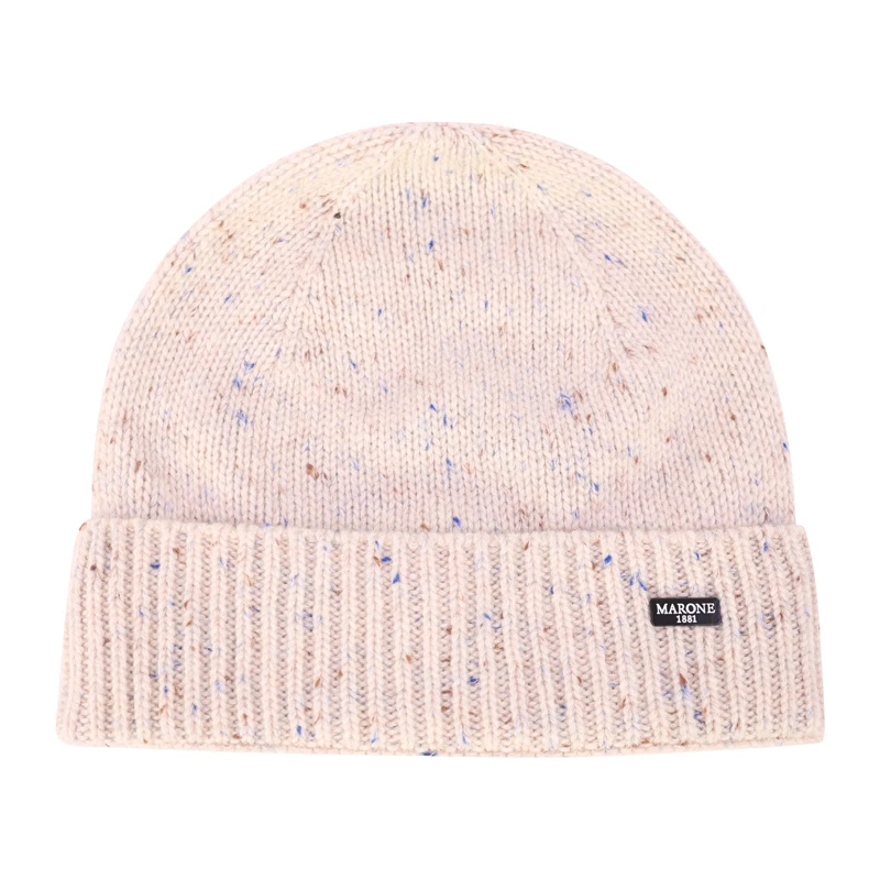 Marone Gebreide Wintermuts | Beige met Spikkels | www.pietkoopmans.nl