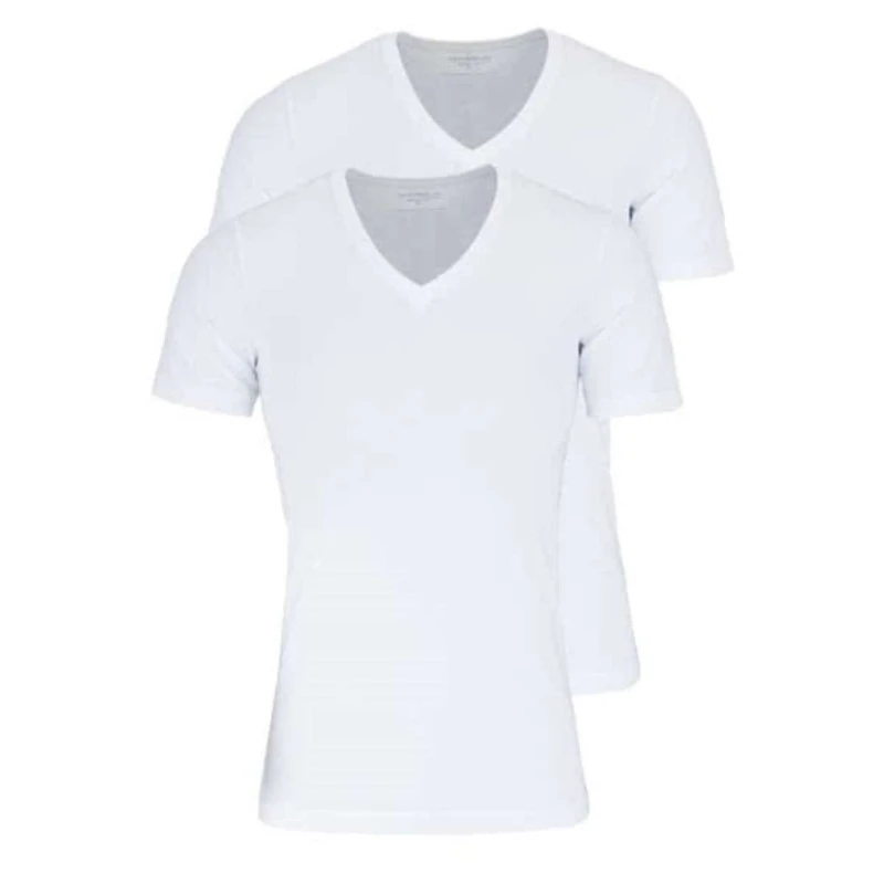 Marvelis Body Fit Basis V Hals Shirt | Wit | www.pietkoopmans.nl