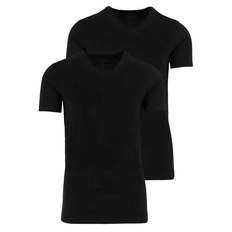 Marvelis Body Fit Basis V Hals Shirt | Zwart | www.pietkoopmans.nl