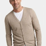 Marvelis Dun Gebreid Vest Knopen | Beige | www.pietkoopmans.nl