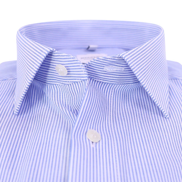 Marvelis Overhemd | Blauw Fijn Gestreept | www.pietkoopmans.nl