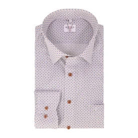 Marvelis Overhemd | Camel Blauw Print