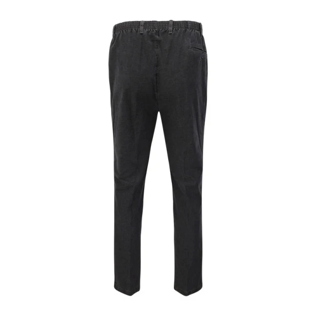 Elastische Taille Broek Katoen | Antraciet | www.pietkoopmans.nl